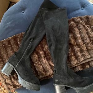 Mia synthetic suede over the knee platform  boot